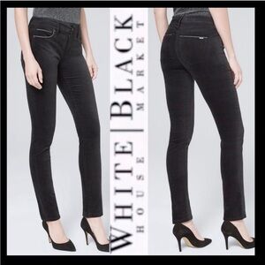 White House Black Market black velvet skinny jeans